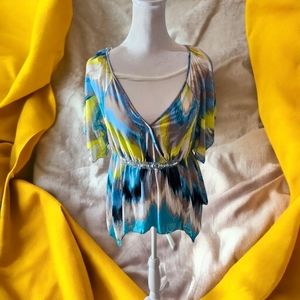 Madison Petite Retro Style Rhinestone Top Size PS